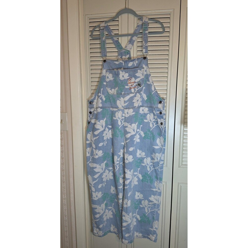 Disney Princess Tiana Color Me Courtney Floral Denim Overalls Womens XL 2022